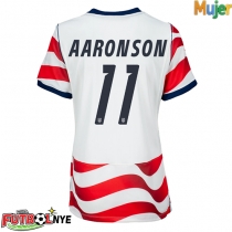 Camiseta Estados Unidos Brenden Aaronson #11 Primera Equipación para mujer Mundial 2026 manga corta